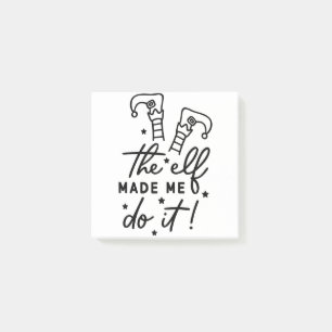 Funny Christmas Elf made me Do it Funny Retro Cool Post-it Notes