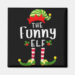 Funny Christmas Elf Matching Pajama X-mas Party  Magnet