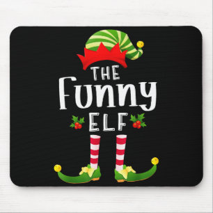 Funny Christmas Elf Matching Pajama X-mas Party  Mouse Pad