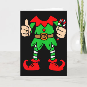 Funny Christmas Elf Outfit Costume Xmas Family Adu Card