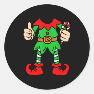 Funny Christmas Elf Outfit Costume Xmas Family Adu Classic Round Sticker