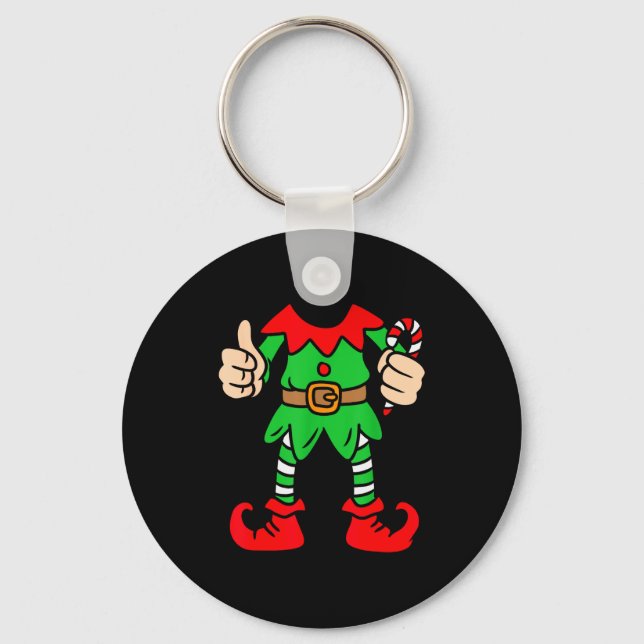 Funny Christmas Elf Outfit Costume Xmas Family Adu Keychain (Front)