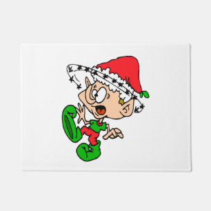 Funny Christmas Elf Xmas Holiday Joke Doormat