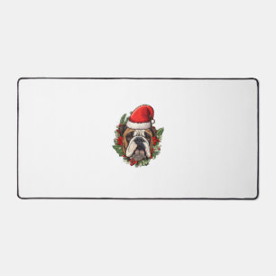 Funny Christmas English Bulldog  Desk Mat