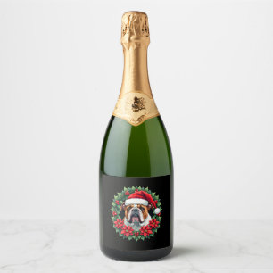 Funny Christmas English Bulldog Tank Top Sparkling Wine Label