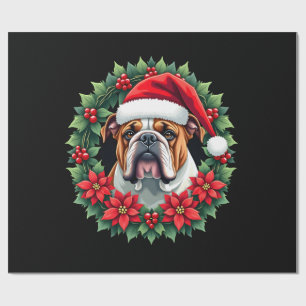 Funny Christmas English Bulldog Tank Top Wrapping Paper