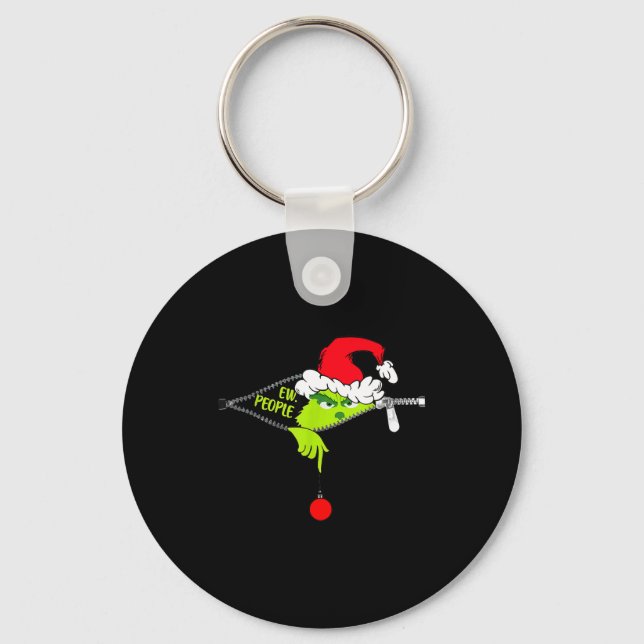 Funny Christmas Ew People Men Women Kid Boys Girls Keychain (Front)