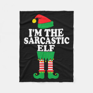 Funny Christmas Family I'm The Sarcastic Elf  Fleece Blanket