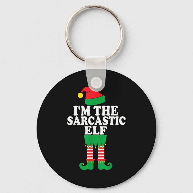 Funny Christmas Family I'm The Sarcastic Elf  Keychain (Front)