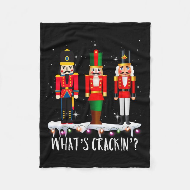 Funny Christmas Family Whats Crackin_ Nutcracker - Fleece Blanket (Front)