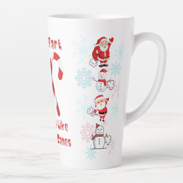 Funny Christmas Fart Humour Latte Mug (Right)