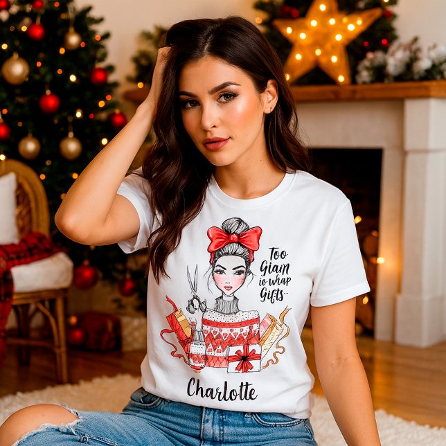 Funny Christmas Fashion Girl Personalized Too Glam T-Shirt (Creator Uploaded)