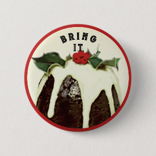 Funny Christmas Figgy Pudding 2 Inch Round Button