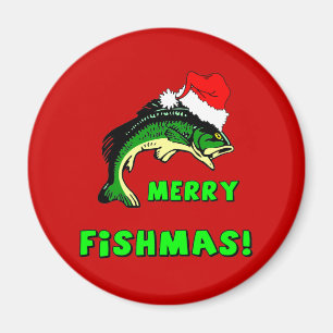 Funny Christmas fishing Magnet