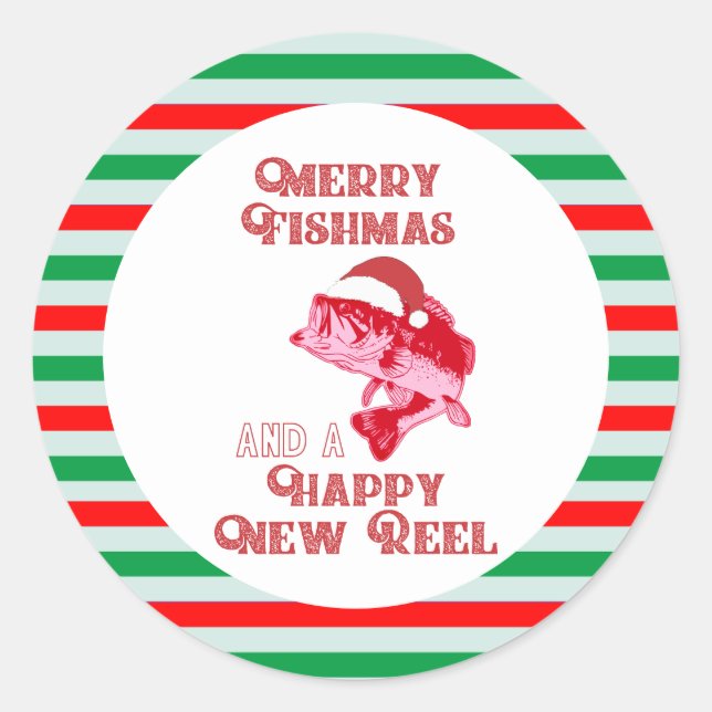 Funny Christmas Fishing Quote For Fishermen Classic Round Sticker (Front)