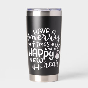 Funny Christmas Fitness Sarcastic Gym Holiday Gift Insulated Tumbler