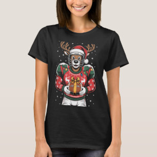 Funny Christmas Football Reindeer T-Shirt