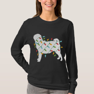 Funny Christmas for Dog Lover Christmas Lights Pug T-Shirt