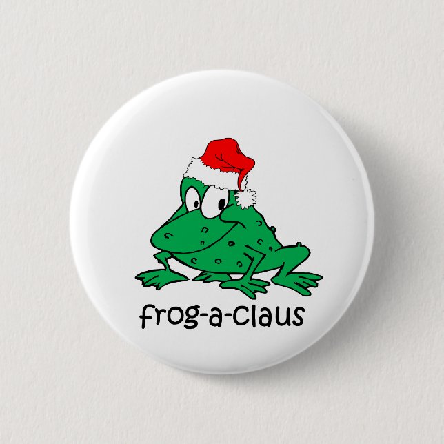 Funny Christmas frog 2 Inch Round Button (Front)