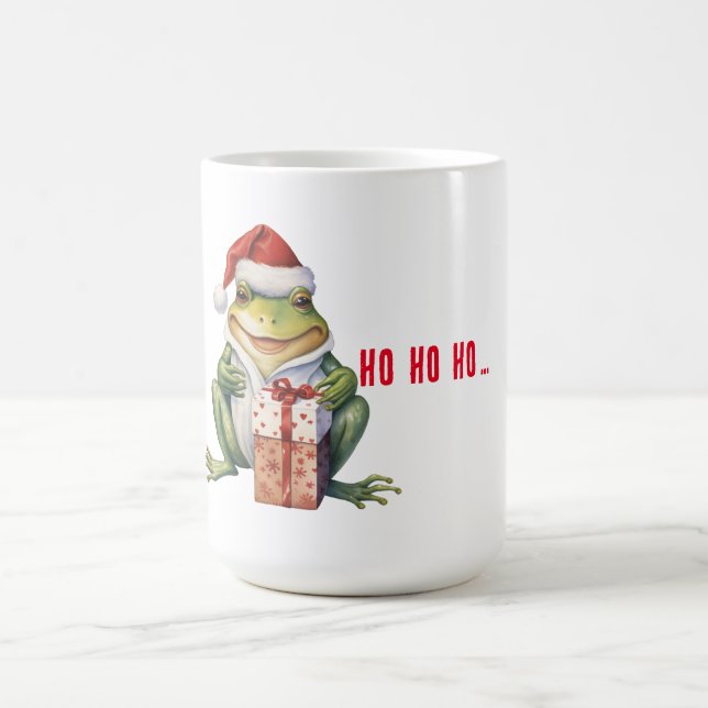 Funny Christmas Frog Customizable Coffee Mug (Center)