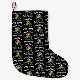 Funny Christmas Frog Feeling Extra Jolly Today  Small Christmas Stocking