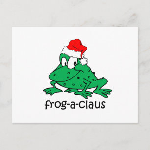Funny Christmas frog Holiday Postcard