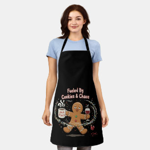 Funny Christmas Fuelled By Cookies & Chaos Ginge Apron