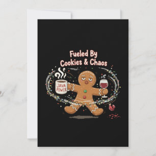 Funny Christmas Fuelled By Cookies & Chaos Ginge Thank You Card