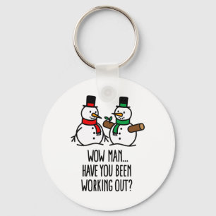 Funny Christmas Funny Gym Bodybuilding Workout Sno Keychain