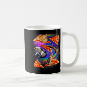 Funny Christmas Galaxy Cat In Space Cat Riding Zza Coffee Mug