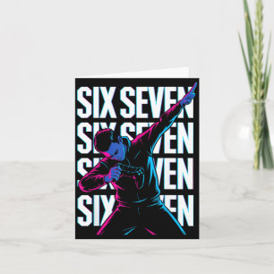 Funny Christmas Gamer Dabbing Xmas Dab Six Seven 6 Card