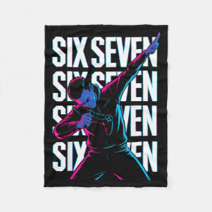 Funny Christmas Gamer Dabbing Xmas Dab Six Seven 6 Fleece Blanket