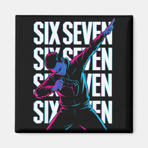 Funny Christmas Gamer Dabbing Xmas Dab Six Seven 6 Magnet