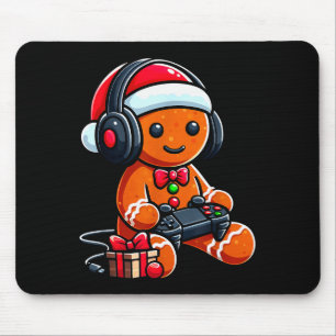 Funny Christmas Gamer Gingerbread Xmas Gaming Men Mouse Pad