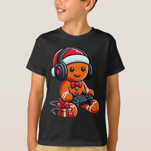 Funny Christmas Gamer Gingerbread Xmas Gaming Men  T-Shirt