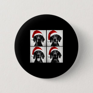 Funny Christmas German Shorthaired Inter Santa Pho 2 Inch Round Button