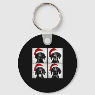 Funny Christmas German Shorthaired Inter Santa Pho Keychain