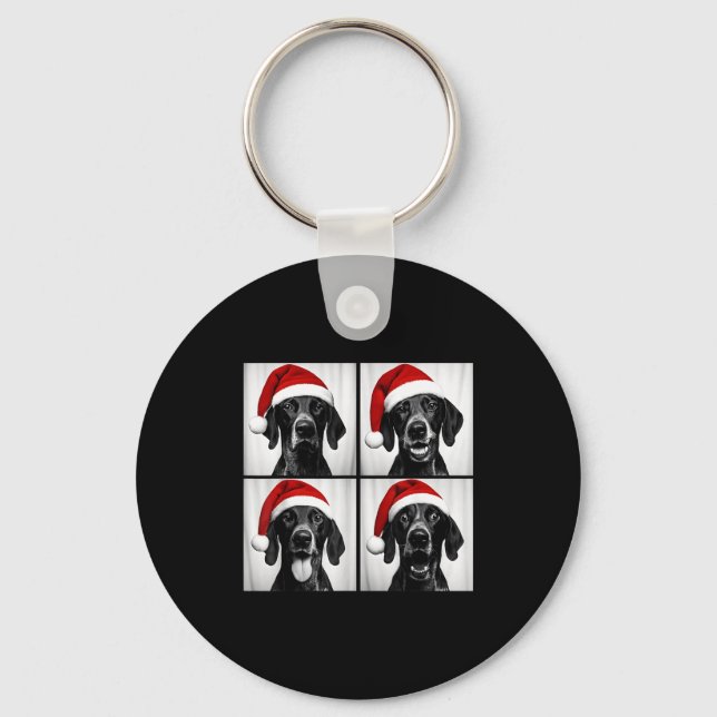 Funny Christmas German Shorthaired Inter Santa Pho Keychain (Front)