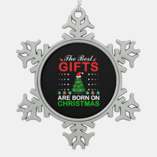 Funny Christmas Gift-Christmas Birthday Holiday Be Snowflake Pewter Christmas Ornament