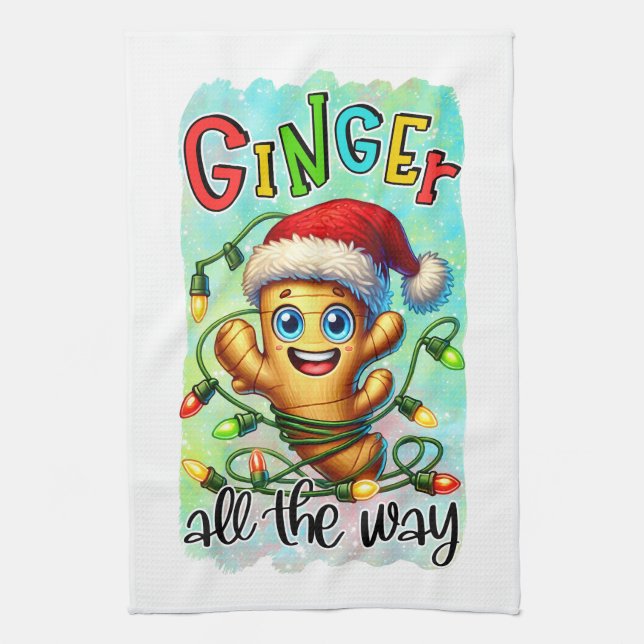 Funny Christmas ginger word art  Kitchen Towel (Vertical)