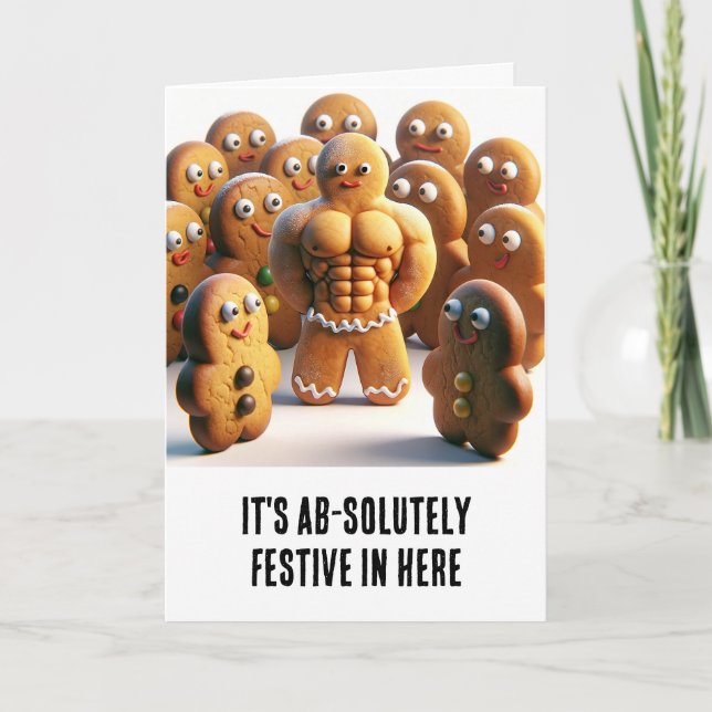 Funny Christmas: Gingerbread Ab-Solutely Festive Card (Front)