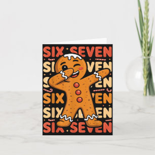 Funny Christmas Gingerbread Cookie Dab Six Seven 6 Card