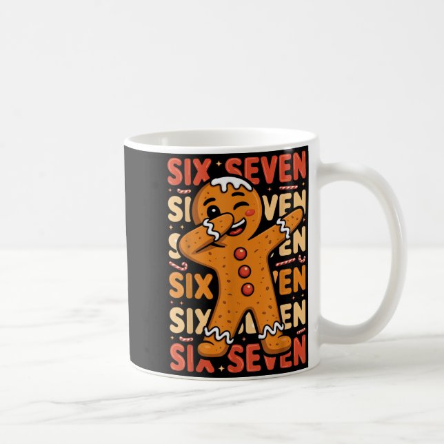 Funny Christmas Gingerbread Cookie Dab Six Seven 6 Coffee Mug (Right)