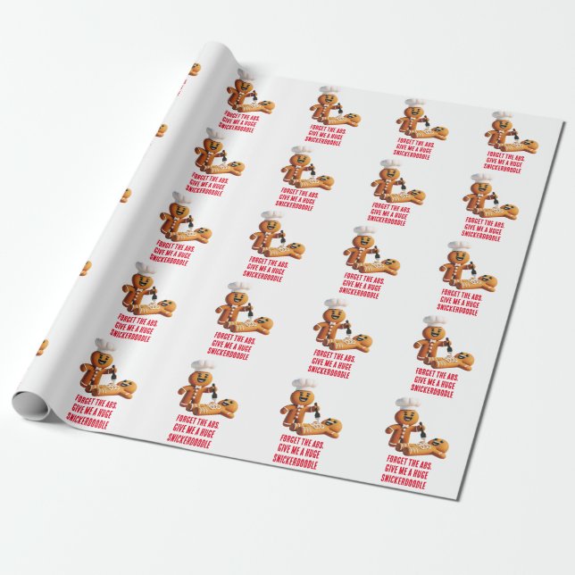 Funny Christmas: Gingerbread Huge Snickerdoodle Wrapping Paper (Unrolled)