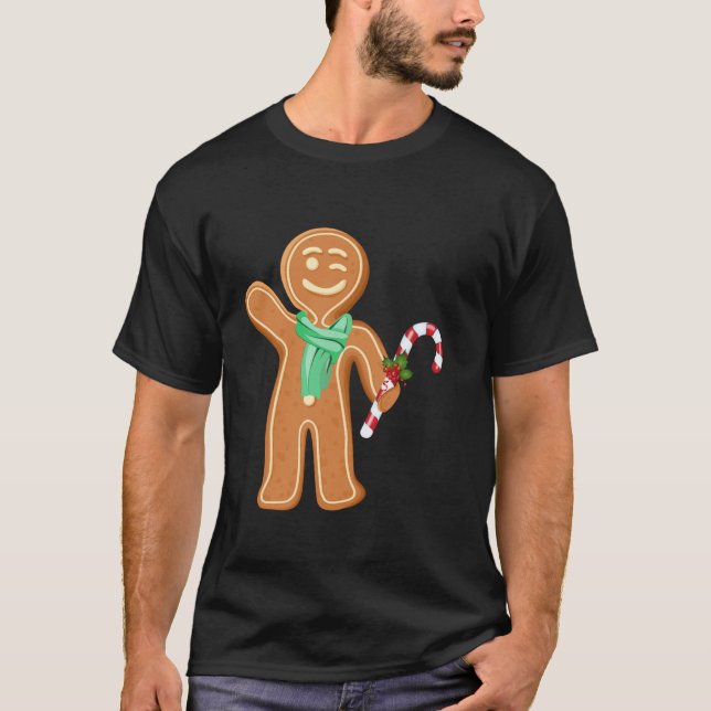 Funny Christmas Gingerbread Long Sleeve T Shirt (Front)