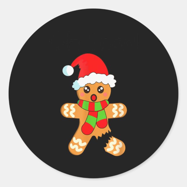Funny Christmas Gingerbread Man Cookie Oh Snap  Classic Round Sticker (Front)