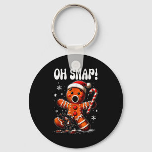 Funny Christmas Gingerbread Man Oh Snap Outfit Paj Keychain