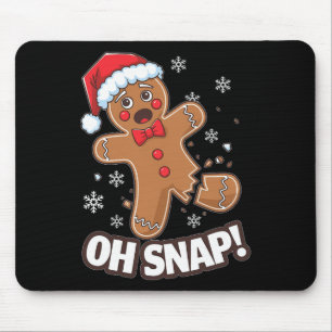 Funny Christmas Gingerbread Man Oh Snap Outfit Paj Mouse Pad