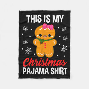 Funny Christmas Gingerbread Man Pajama Pj Outfit G Fleece Blanket