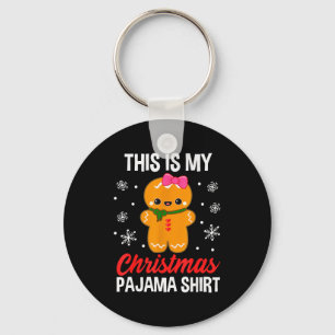 Funny Christmas Gingerbread Man Pajama Pj Outfit G Keychain